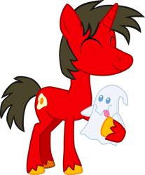 Size: 2343x2832 | Tagged: safe, artist:shadymeadow, oc, oc:fried egg, ghost, pony, unicorn, male, plushie, solo, stallion