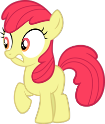 Size: 1677x1976 | Tagged: safe, artist:tourniquetmuffin, edit, editor:slayerbvc, apple bloom, earth pony, pony, twilight time, accessory-less edit, cropped, female, filly, missing accessory, nervous, simple background, solo, transparent background, vector, vector edit