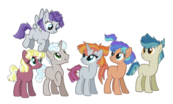 Size: 2580x1552 | Tagged: safe, artist:spectrumnightyt, oc, oc only, earth pony, pegasus, pony, unicorn, base used, female, magical lesbian spawn, male, mare, offspring, parent:flim, parent:maud pie, parent:rolling thunder, parent:snips, parent:toola roola, parents:flimaud, parents:rollingflim, parents:rollingmaud, parents:toolasnips, simple background, stallion, transparent background