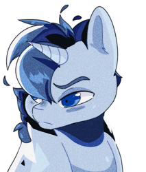 Size: 777x912 | Tagged: safe, artist:rakikubit, oc, oc only, oc:tesseract, pony, unicorn, grumpy, male, solo