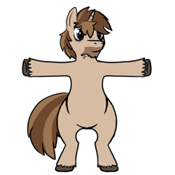 Size: 512x512 | Tagged: safe, artist:wishwasher, oc, oc:krilato surtse, pony, unicorn, bipedal, simple background, solo, t pose, transparent background