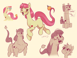 Size: 2784x2113 | Tagged: safe, artist:imalou, oc, oc:cookie malou, oc:orange artifact, earth pony, pony, creeper, food, insanity, long neck, minecraft, muscles, necc, oc generator, orange, solo, wat