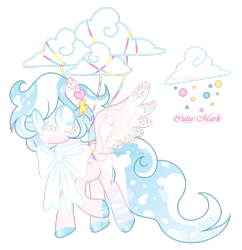 Size: 1280x1320 | Tagged: safe, artist:magicdarkart, oc, pegasus, pony, cloud, deviantart watermark, female, mare, neck bow, obtrusive watermark, simple background, solo, transparent background, watermark