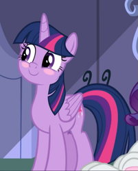 Size: 615x766 | Tagged: safe, screencap, twilight sparkle, twilight sparkle (alicorn), alicorn, the ending of the end, blushing, cropped, cute, solo, twiabetes