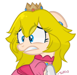 Size: 675x659 | Tagged: safe, artist:chanour-bases, artist:fluffy-poyos, earth pony, pony, base used, clothes, crossover, crown, dress, ear piercing, earring, female, gloves, jewelry, mare, nintendo, piercing, pink dress, ponified, princess peach, regalia, show accurate, super mario bros.