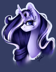 Size: 1024x1298 | Tagged: safe, artist:purediamond360, oc, oc:pure diamond, pony, unicorn, bust, female, mare, portrait, solo