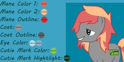 Size: 1264x632 | Tagged: safe, artist:mlplayer dudez, oc, oc only, oc:solder point, earth pony, pony, base used, reference sheet, simple background, smiling, solo