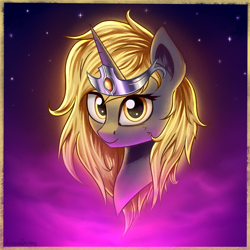 Size: 2000x2000 | Tagged: safe, artist:adagiostring, oc, pony, unicorn, bust, commission, female, looking at you, mare, portrait