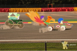 Size: 750x502 | Tagged: safe, apple bloom, scootaloo, sweetie belle, pony, fanfic:equestria motorsports, the cart before the ponies, belgium, circuit de spa francorchamps, cutie mark crusaders, derby racers, europe, fanfic, irl, photo, ponies in real life, race track, watermark