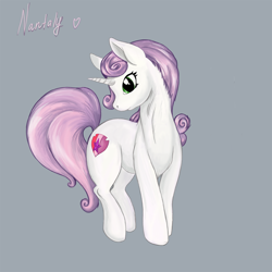 Size: 1280x1280 | Tagged: safe, artist:nantaly, sweetie belle, pony, unicorn, cutie mark, cutie mark crusaders, female, simple background, solo