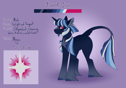 Size: 3500x2454 | Tagged: safe, artist:clay-bae, oc, oc:north star, pony, unicorn, magical lesbian spawn, male, offspring, parent:tempest shadow, parent:twilight sparkle, parents:tempestlight, solo, stallion