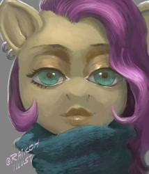 Size: 684x800 | Tagged: safe, artist:raikoh, fluttershy, pegasus, pony, creepy, creepy face, solo, uncanny valley