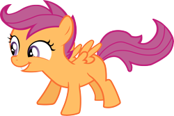 Size: 6488x4341 | Tagged: safe, artist:bobthelurker, scootaloo, pegasus, pony, hearts and hooves day (episode), absurd resolution, cute, cutealoo, excited, female, filly, simple background, solo, transparent background, vector