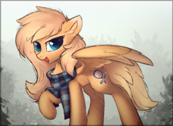 Size: 1039x757 | Tagged: safe, artist:breakdream, oc, oc:mirta whoowlms, pegasus, pony, clothes, female, mare, scarf, solo