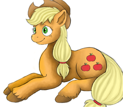 Size: 1089x951 | Tagged: safe, artist:anonymous, applejack, earth pony, pony, /mlp/, 4chan, applejack's hat, cowboy hat, cute, drawthread, hat, hooves, jackabetes, simple background, solo, white background