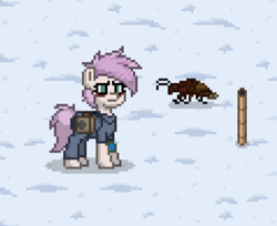 Size: 358x292 | Tagged: safe, oc, oc:astral comet, cockroach, insect, pony, radroach, fallout equestria, ashes town, fallout, female, pony town
