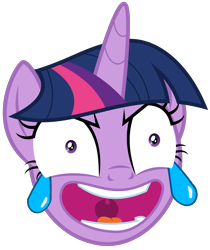 Size: 3366x4000 | Tagged: safe, artist:amarthgul, edit, twilight sparkle, twilight sparkle (alicorn), alicorn, pony, starlight the hypnotist, spoiler:interseason shorts, crying, crying laughing emoji, emoji, evil laugh, faic, high res, laughing, meme, open eye crying laughing emoji, ponified meme, simple background, solo, tears of laughter, transparent background, twilight hates ladybugs, twilight snapple, vector, 😂