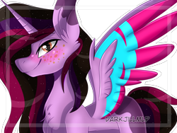 Size: 2000x1500 | Tagged: safe, artist:darkjillmlp123, oc, oc:kathe, alicorn, pony, colored wings, female, mare, multicolored wings, simple background, solo, transparent background, wings