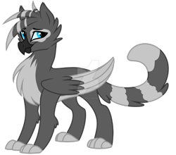 Size: 1280x1128 | Tagged: safe, artist:crystal-tranquility, oc, oc:xander, griffon, deviantart watermark, male, obtrusive watermark, simple background, solo, transparent background, watermark