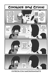 Size: 5197x7323 | Tagged: safe, artist:aarondrawsarts, oc, oc:brain teaser, oc:rose bloom, earth pony, absurd resolution, brainbloom, comic, derp, manga, manga style, nervous, sweat