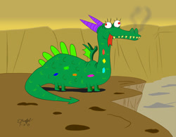 Size: 900x701 | Tagged: safe, artist:cartoon-eric, crackle, dragon, dragon lands, solo