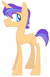 Size: 511x788 | Tagged: safe, artist:mcwolfity, oc, oc only, pony, unicorn, horn, male, offspring, parent:flash sentry, parent:twilight sparkle, parents:flashlight, simple background, smiling, solo, stallion, unicorn oc, white background