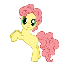 Size: 248x234 | Tagged: safe, li'l cheese, earth pony, pony, pony creator, the last problem, female, filly, foal, looking at you, raised hoof, simple background, smiling, solo, white background