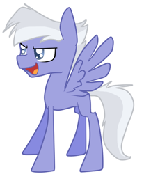 Size: 572x691 | Tagged: safe, alternate version, artist:mcwolfity, oc, oc only, pegasus, pony, male, offspring, open mouth, parent:rumble, parent:scootaloo, parents:rumbloo, pegasus oc, simple background, solo, stallion, white background, wings