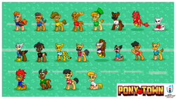 Size: 1366x768 | Tagged: safe, bear, big cat, bird, dragon, eagle, earth pony, hybrid, moose, pony, rooster, springbok, argentina, australia, canada, england, fiji, france, georgia, ireland, italy, japan, namibia, new zealand, pony town, puma, rugby, rugby world cup, russia, samoa, scotland, south africa, southern lapwing, tonga, united states, uruguay, wales