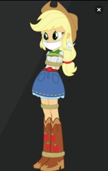 Size: 720x1136 | Tagged: safe, artist:songokussjsannin8000, applejack, equestria girls, bondage, bound and gagged, cloth gag, gag, rope, rope bondage, tied up