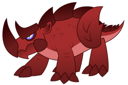 Size: 1096x729 | Tagged: safe, artist:aleximusprime, dinosaur, rhinoceros, flurry heart's story, the last problem, concept, monster, red beast, red rhino, simple background, solo, the beast, toasty rhino boi, transparent background