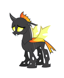 Size: 2000x2449 | Tagged: safe, artist:aleximusprime, oc, oc only, oc:elytra, changeling, flurry heart's story, bug horse, changeling oc, simple background, solo, transparent background, transparent wings, wings, yellow changeling