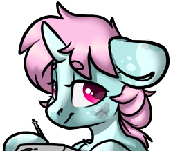 Size: 619x542 | Tagged: safe, artist:spoopygander, oc, oc only, oc:scoops, pony, unicorn, drawing, female, mare, simple background, solo, transparent background