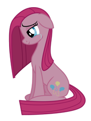 Size: 768x1024 | Tagged: safe, artist:pieski, edit, pinkie pie, earth pony, pony, crying, pinkamena diane pie, sad smile, simple background, tears of joy