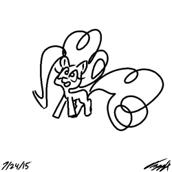 Size: 512x512 | Tagged: safe, artist:ozzyg, pinkie pie, earth pony, pony, female, mare, monochrome, solo