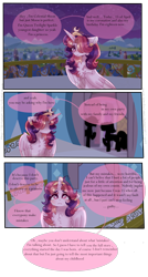 Size: 1280x2396 | Tagged: safe, artist:moon-rose-rosie, oc, oc:celestial moon, alicorn, pony, comic:moonverse, alicorn oc, alternate hairstyle, comic, crying, crystal empire, female, hair over one eye, jewelry, tiara