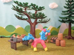 Size: 1024x768 | Tagged: safe, artist:malte279, oc, oc:multi purpose, unicorn, craft, packaging, playmobil, sculpture, solo, starch, starch sculpture, tree