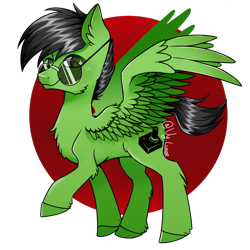 Size: 1000x1000 | Tagged: safe, artist:thanhvy15599, oc, oc:thunder glaze, pegasus, pony, glasses, pegasus oc, raffle prize, raffle winner, simple background