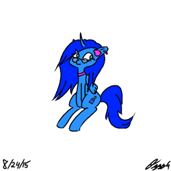 Size: 512x512 | Tagged: safe, artist:ozzyg, oc, oc only, oc:nitrous hollowheart, alicorn, pony, choker, female, glasses, mare, solo