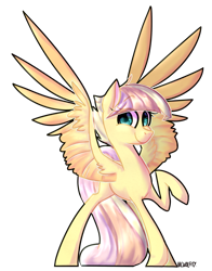 Size: 2350x3000 | Tagged: safe, artist:mcwolfity, oc, oc only, pegasus, pony, female, mare, pegasus oc, raised hoof, simple background, smiling, solo, spread wings, transparent background, wings