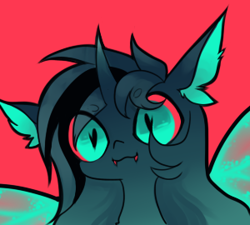 Size: 300x270 | Tagged: safe, artist:minty--fresh, oc, oc:minty fresh, changeling, changeling oc, cute, profile picture, solo, teal changeling