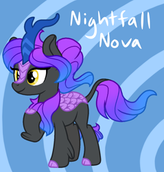 Size: 1080x1131 | Tagged: safe, artist:aquilaurium, oc, oc:nightfall nova, kirin, base used, female, solo