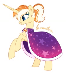 Size: 1160x1272 | Tagged: safe, artist:sonnatora, oc, oc only, pony, unicorn, cape, clothes, solo