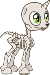 Size: 770x1153 | Tagged: safe, artist:lightningbolt, derpibooru exclusive, pony, skeleton pony, unicorn, .svg available, bone, disguise, disguised siren, fangs, glow, horn, jewelry, kellin quinn, magic organ, male, necklace, ponified, simple background, skeleton, skull, sleeping with sirens, slit eyes, solo, stallion, svg, transparent background, vector