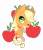 Size: 3457x4000 | Tagged: safe, artist:shkura2011, derpibooru import, applejack, earth pony, pony, chibi, cute, cutie mark, jackabetes, one eye closed, simple background, solo, transparent background, wink