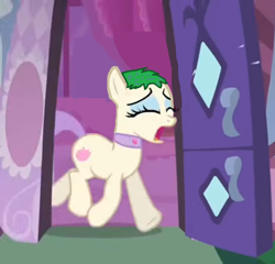 Size: 724x696 | Tagged: safe, edit, edited screencap, screencap, vera, pony, the show stoppers, abby's flying fairy school, carousel boutique, crying, exploitable meme, gonnigan's hair, green hair, meme, spa pony, vera's mane