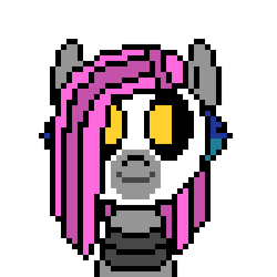 Size: 300x300 | Tagged: safe, artist:nukepony360, oc, oc only, oc:7a, pony, robot, robot pony, android, bust, female, pixel art, simple background, transparent background