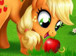 Size: 260x194 | Tagged: safe, derpibooru import, applejack, earth pony, pony, worm, apple, flash player, food, game