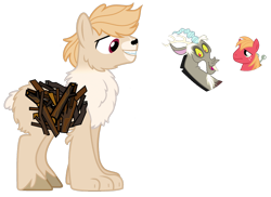 Size: 1024x746 | Tagged: safe, artist:pegasski, artist:sapphiretwinkle, oc, hybrid, base used, draconequus hybrid, fluffy, interspecies offspring, magical gay spawn, male, offspring, parent:big macintosh, parent:discord, parents:discomac, pony hybrid, simple background, transparent background