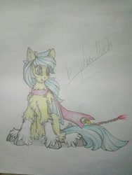 Size: 1080x1440 | Tagged: safe, artist:creature.exist, oc, oc:左岸, pegasus, pony, fluffy, photo, solo, traditional art